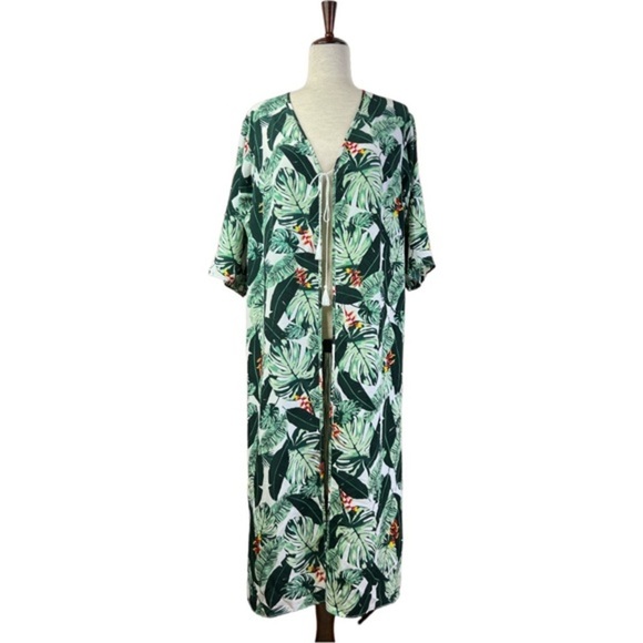 RACHEL ZOE PALM PRINT DUSTER COVER UP SZ OS - Picture 8 of 14